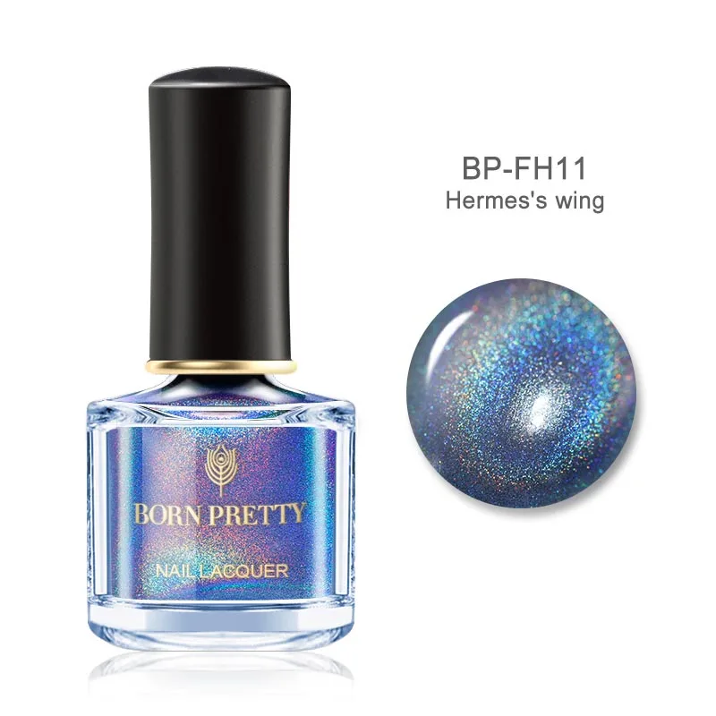 BORN PRETTY 6ml Iridescent Shiny Holographic Nail Polish Wonderworld Glitter Series Sequins Nail Art Lacquer Manicure Tools - Цвет: Color15