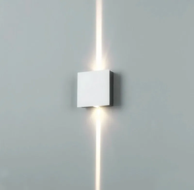 

2 Narrow Beam Led Wall Lights Led Spot Light Up Down Light 140*140*45mm Rectangle Aluminum Industrial Indoor Wall Lamp WWL011