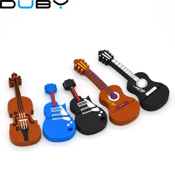 

100% real capacity Mini guitar/voilin model usb flash drive 4GB 8GB 16GB 32GB 64GB 2GB Cartoon Silicone Disk usb flash drive