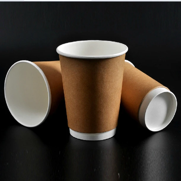 Brown double wall take away Paper Coffee Tea Cups 8oz,12oz,16oz &Sip