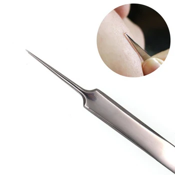 

Profession Portable Silver Stainless Steel Beauty Acne Removing Needles Acne Blackhead Cell Tweezer Makeup Tools