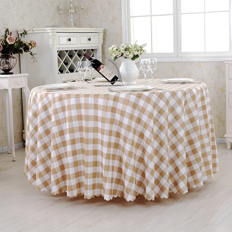 Hot Sale Tartan Plaid Round Table Cloth Garden Picnic Cloth Red Check