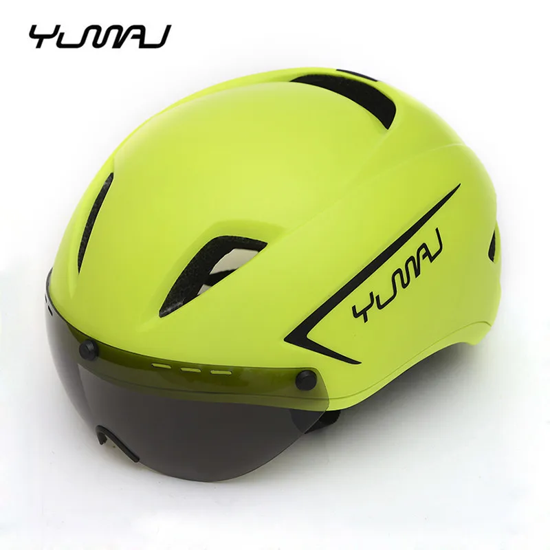 

YUMAJ New Aero Cycling Helmet with Goggles Road Bike Mens BMX Integrally Molded Helmets Riding Sportwear Safety Women Helmet
