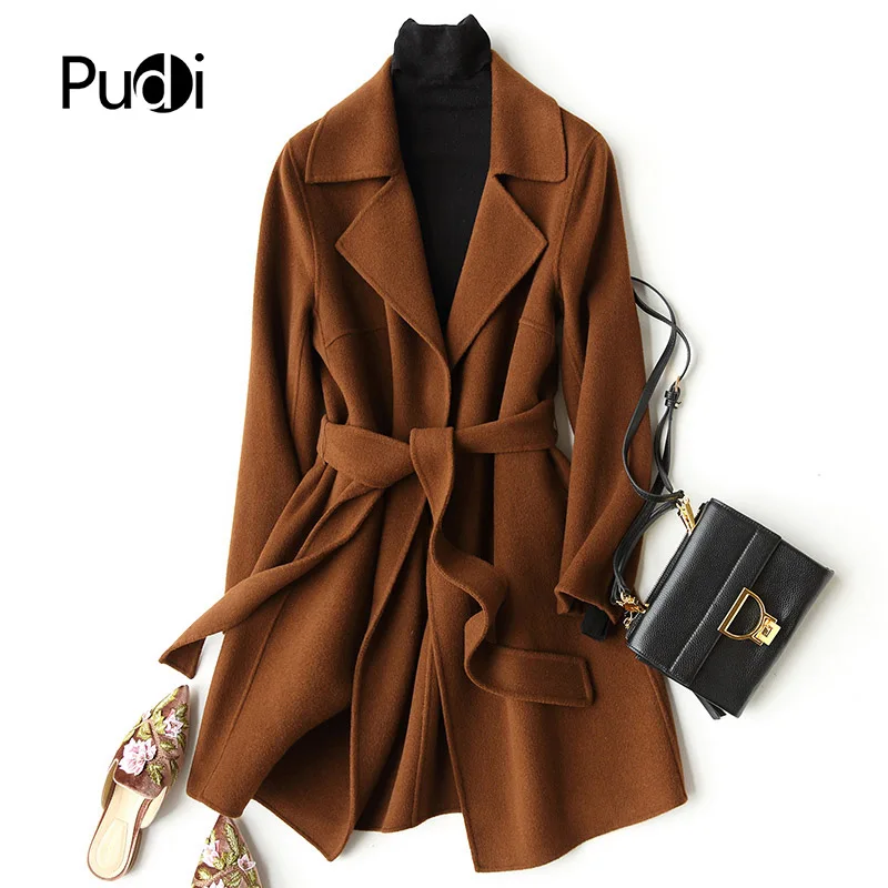 

PUDI A37033 Real wool polyester coat jacket overcoat women's winter warm coat 2018 fall winter coat