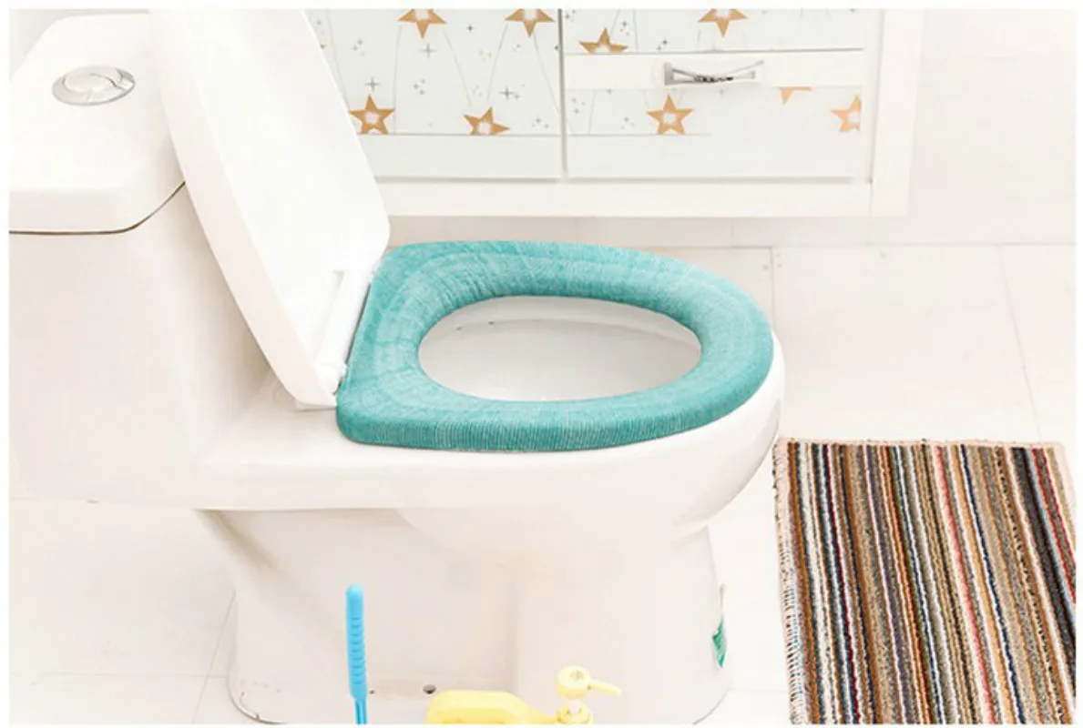 Теплое сиденье на унитаз покрытие для ванной продукты напольный унитаз подушки колодки лайкра использование в o-образном сливе Удобный Туалет 5ZCF274
