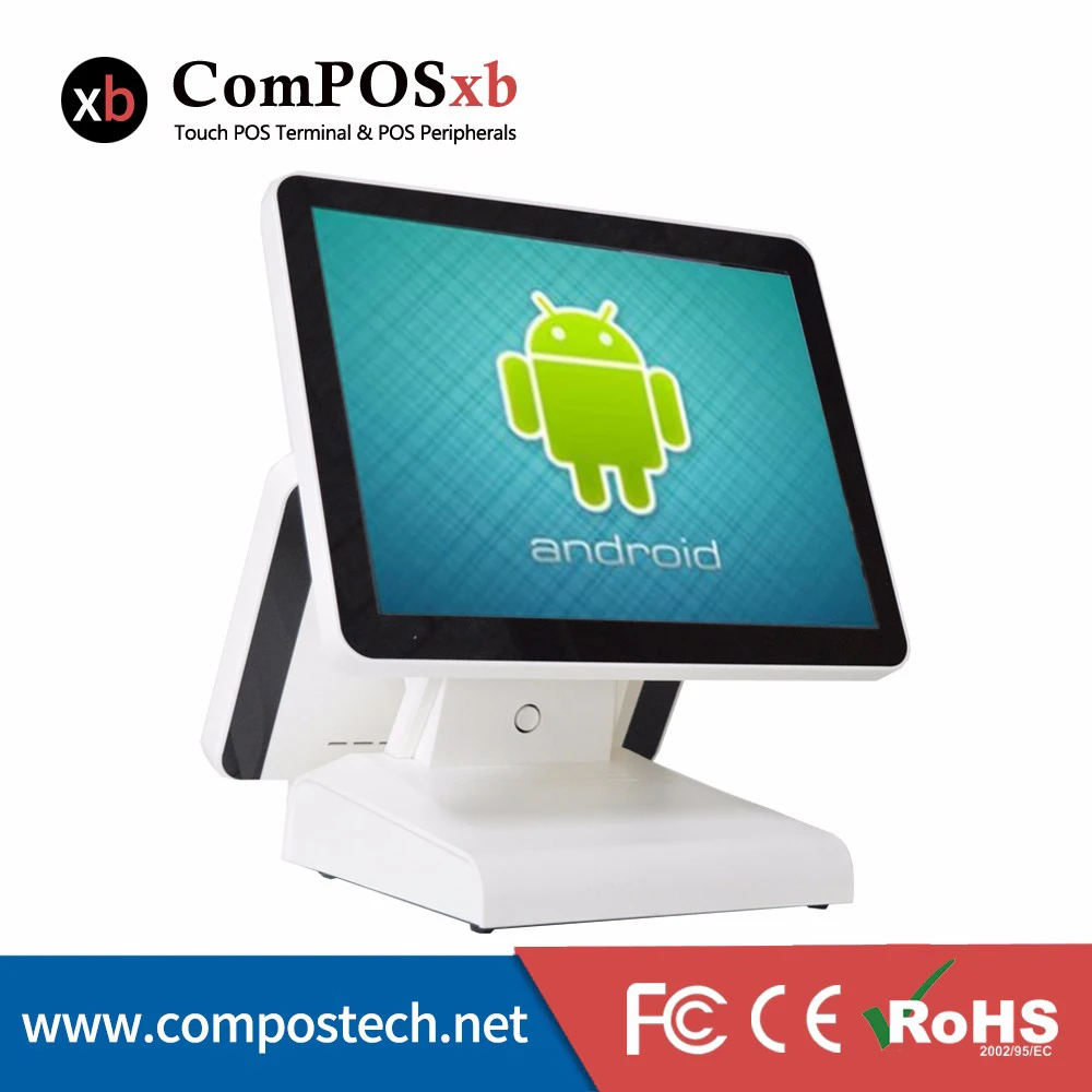 15 inch Android dual touch POS machine with VFD touch pos font b all b font