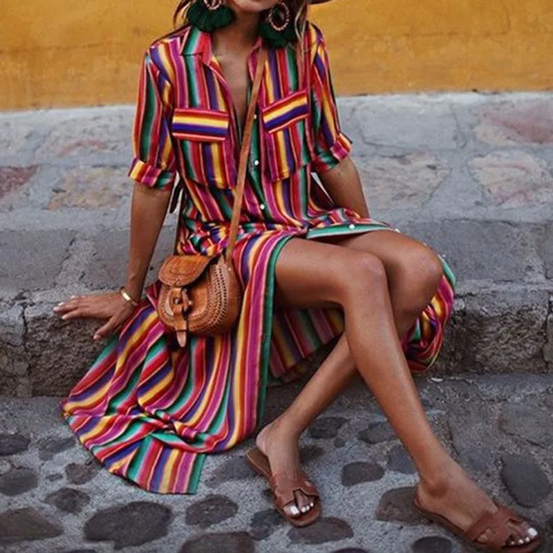 Plus Size Pareo Striped Beach Dress Tunic Swimwear Women Long Bikini Cover Up Brazilian Swimsuit Beachwear S-3XL Saida De Praia