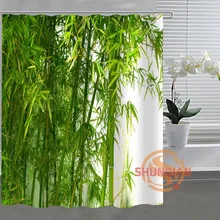 green bamboo Custom Shower Curtain Bathroom Fabric For Bathroom Decor Bathroom Curtain Acceptable Custom H03y26q38