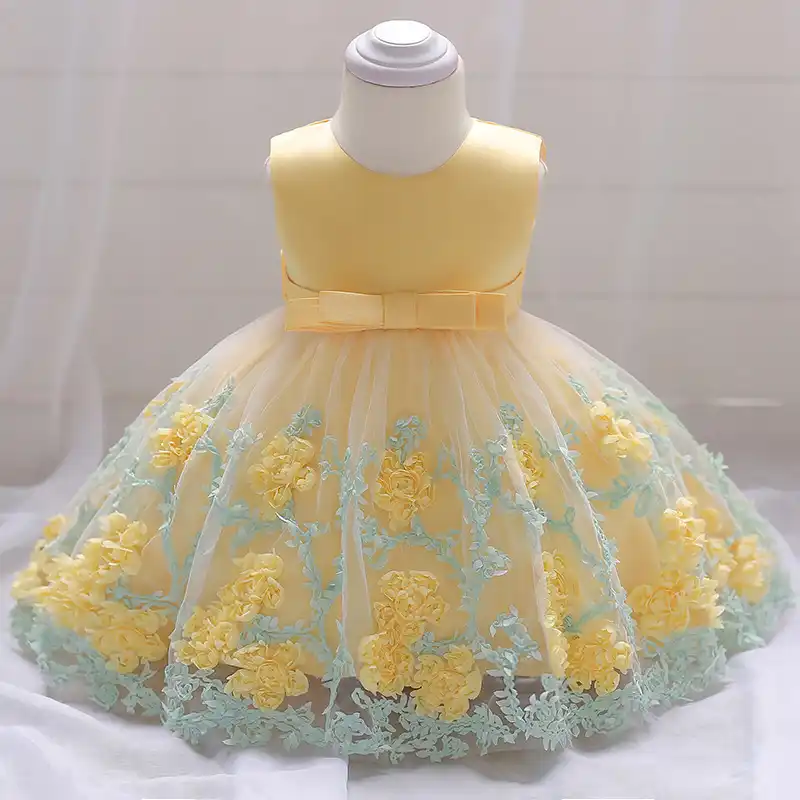 yellow newborn dress