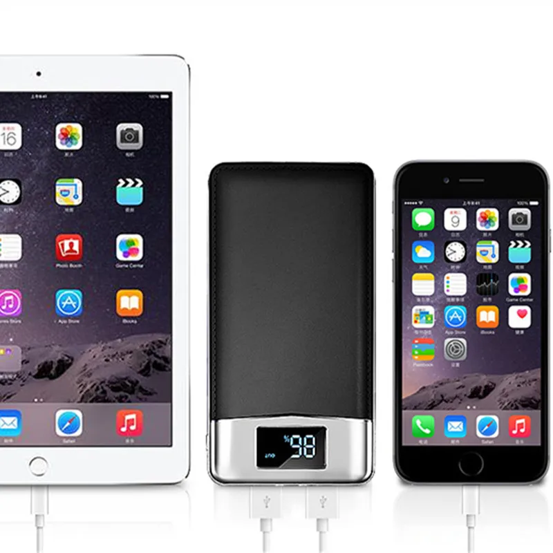 

For Xiaomi MI iphone XS huawei 30000mah Power Bank External Battery PoverBank 2 USB LED Powerbank Portable Mobile phone Charger