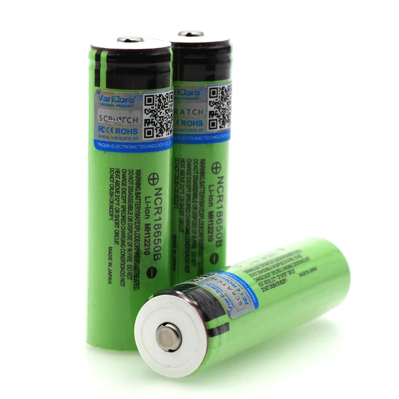 bateria recarregável de lítio ncr18650b com apontado (sem pcb) baterias + caixa