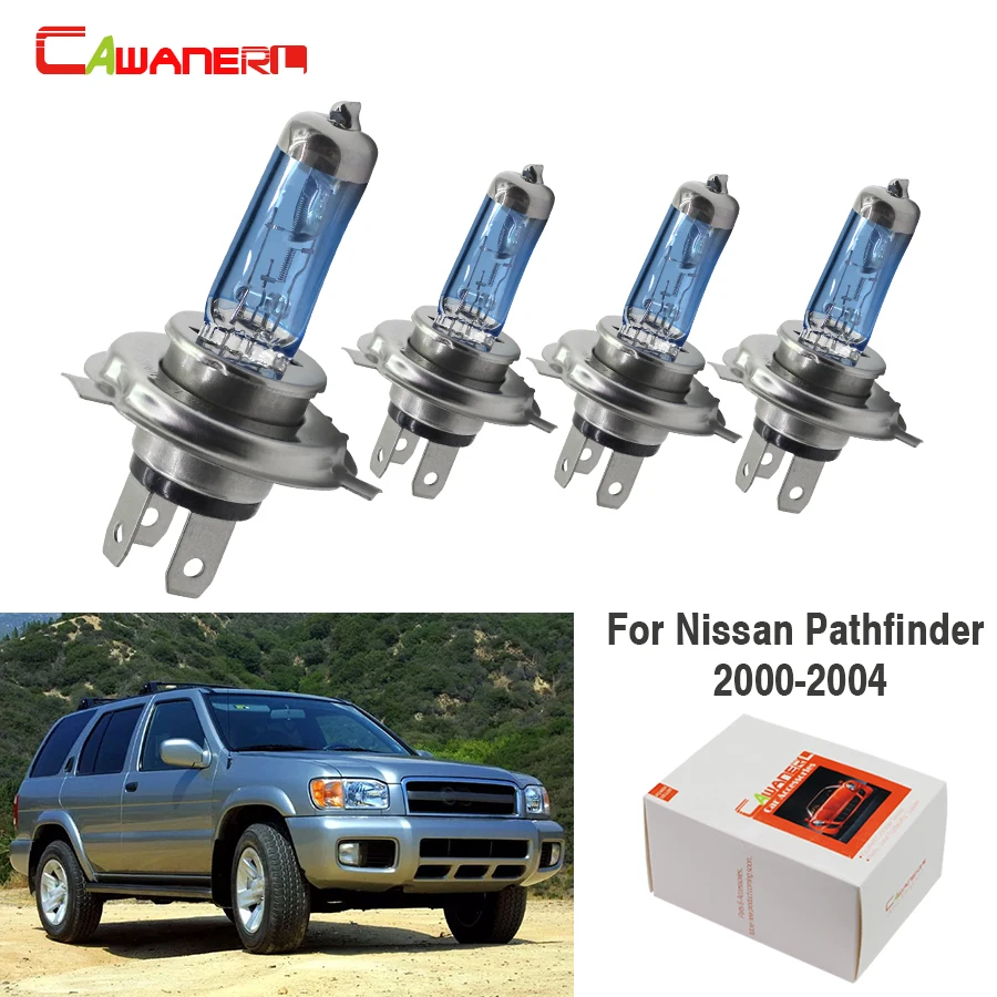 

Cawaner 4 X 100W H4 Auto Halogen Bulb Hi/Lo Warm White 4300K 12V Car Light Headlight For Nissan Pathfinder 4-Door 3.5L 2000-2004