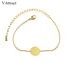 V Attract 10pcs Simple Round Bracelet Bangle Stainless Steel Fashion Jewelry Adjustable Bracelets For Women Pulseras Wholesale