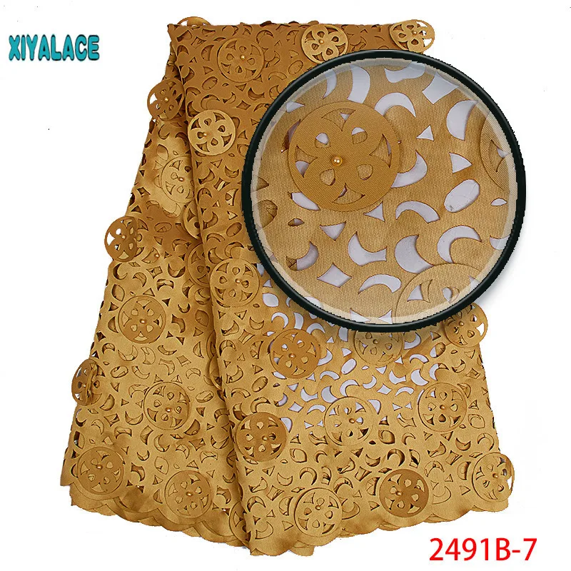 Высокое качество африканская кружевная ткань 3D цветы Tullle кружевная ткань ФРАНЦУЗСКИЙ бисер кружевная ткань для вечерние YA2491B-2