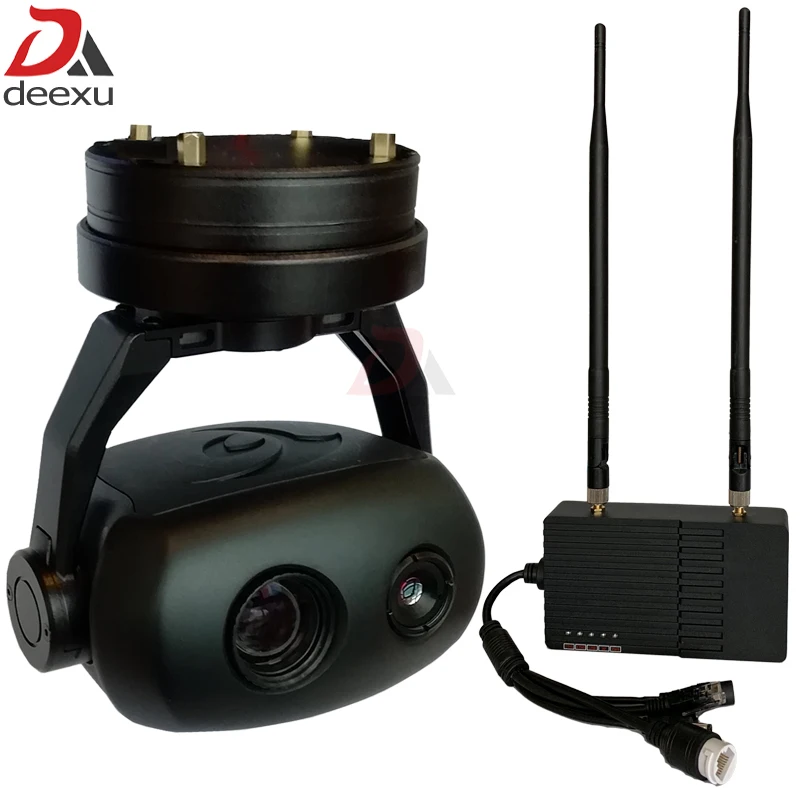 UAV Drone 10x zoom camera gimbal and infrared thermal imaging camera with 15Km Data Image Transmitter