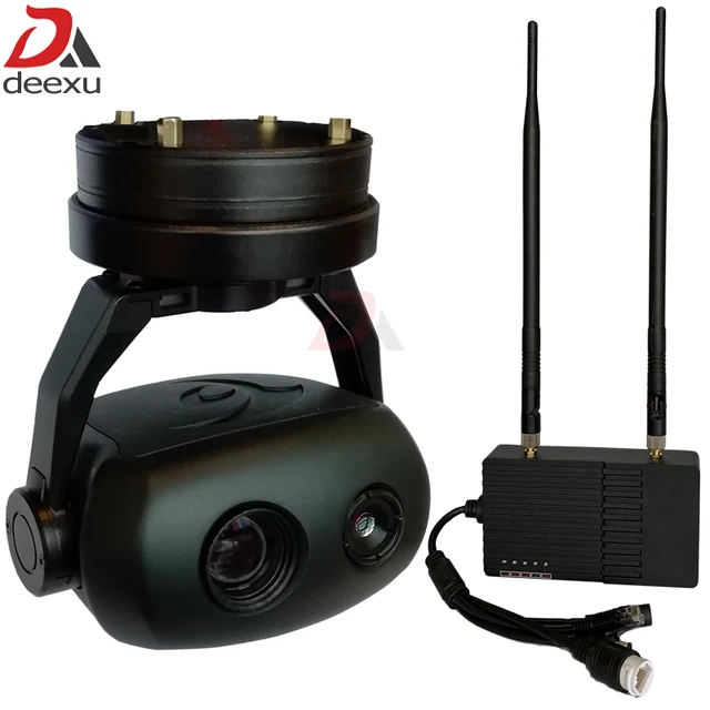 $4386  UAV Drone 10x zoom camera gimbal and infrared thermal imaging camera with 15Km Data Image Transmitt