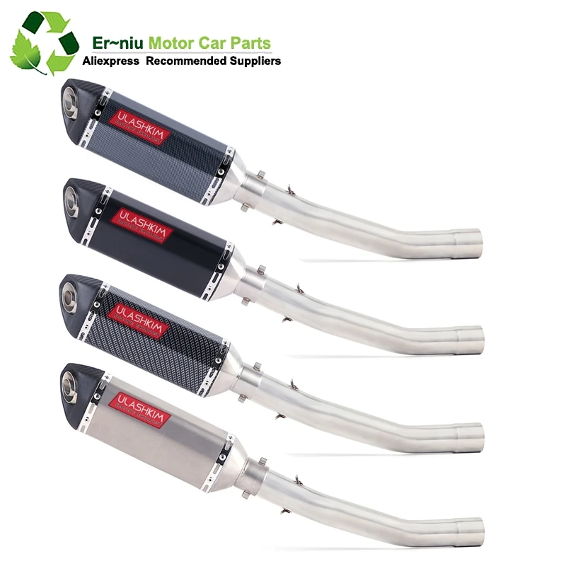 

Motorcycle Exhaust Escape Muffler Middle Contact Pipe Full System Slip-On For KAWASAKI ZX 10R ZX10R ZX-10R 2008 2009 2010
