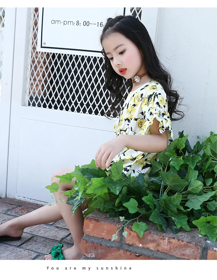 Children's T-shirt Girls Baby Summer Cute style Beautiful girl chiffon Printed loose T-shirt top for angel kids clothes (17)