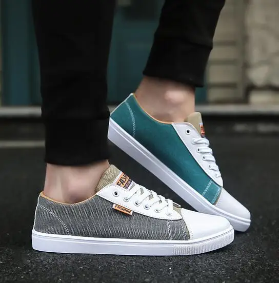 

Autumn and winter new lace-up canvas shoes hit color around different colors men's casual shoes