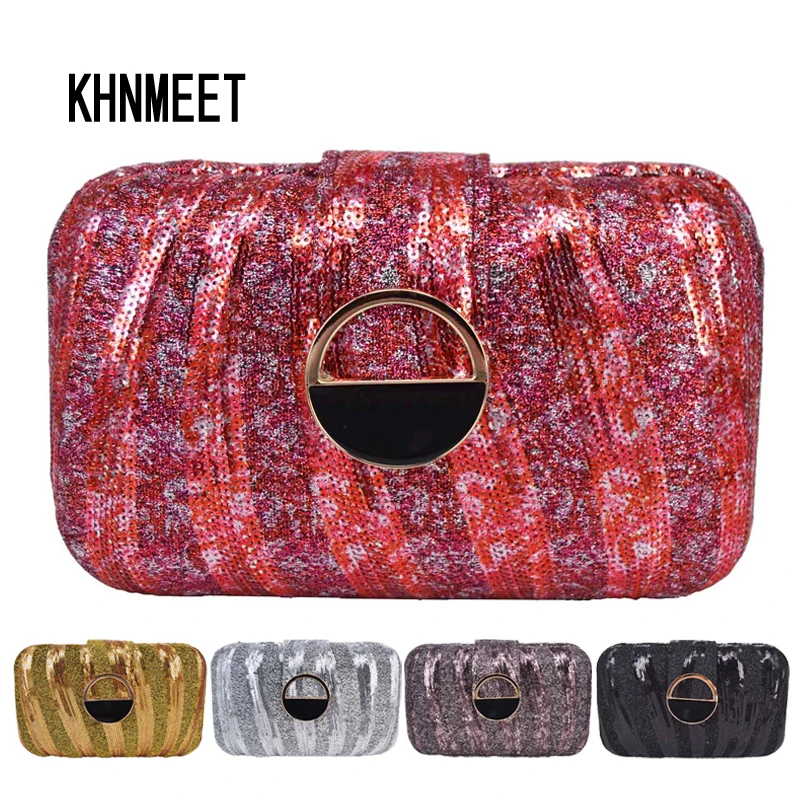 

Gold Red Box Clutch Bags Chain Shoulder Bag Women Party Bridal Purse Ladies Evening Bags Female messenger Bags Day Clutches 1070