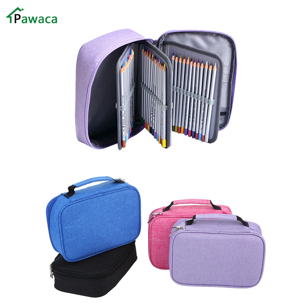 72 Slots 4 colors Creative Large Capacity Multi-layer Pencil Case Multipurpose Stationary Cosmetic Bag Pouch Office Boxes | Дом и сад