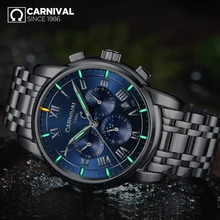 2017 Sale New Self Luminous Tritium Gas Automatic Mechanical Watch Stainless Steel Waterproof Men’s Business Casual