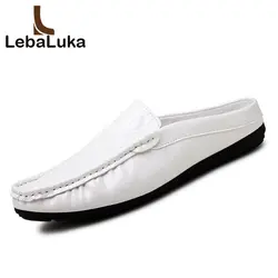 LebaLuka простой Для мужчин повседневная обувь круглый носок ручной работы Модная обувь на плоской подошве обувь ежедневный отдых обувь для