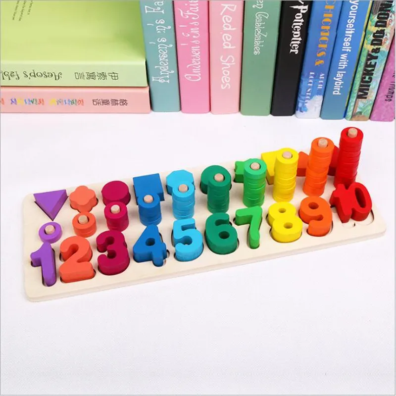 

Early Education Teaching Aids Kindergarten Mathematics Logarithmic Learning Board Rainbow Circle Digital Toys for Children