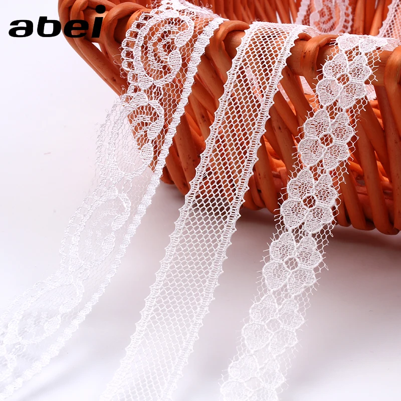 

10Yards White Lace Trims 13/15/25mm lace ribbon DIY Clothing accessories Floral wrapping tape material Scrapbooking Decors