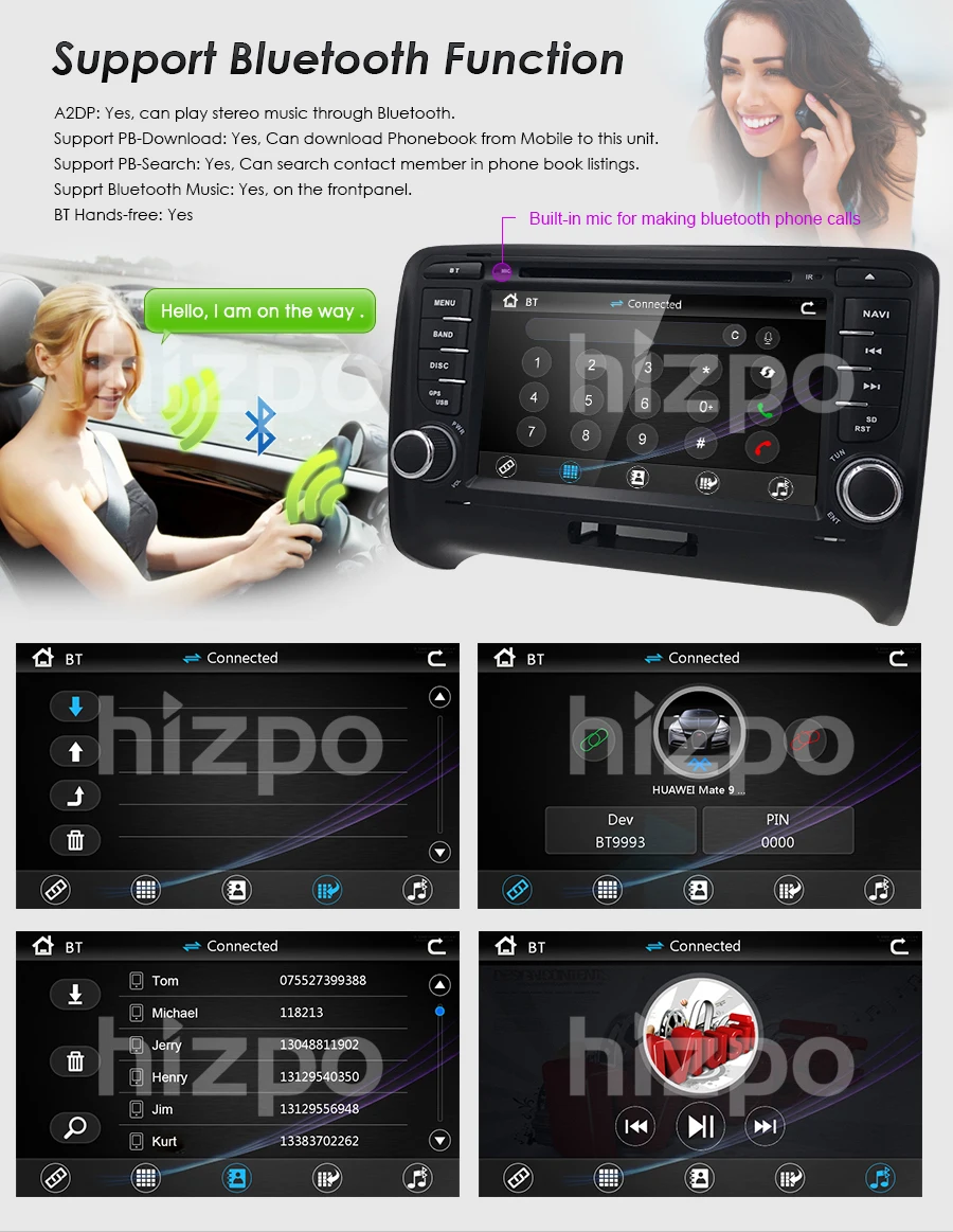 

2 DIN For Audi TT MK2 Car Head unit DVD Player Stereo GPS Sat Nav Bluetooth FM Radio Car Multimedia Navigation AutoAudio SWC RDS