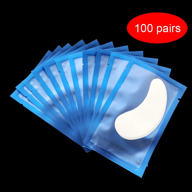 

100 pairs Paper Patches Eyelash Under Eye Pads Eyepatches for Eyelash Extension Eye Tips Sticker Wraps Make Up Tools Patch cils