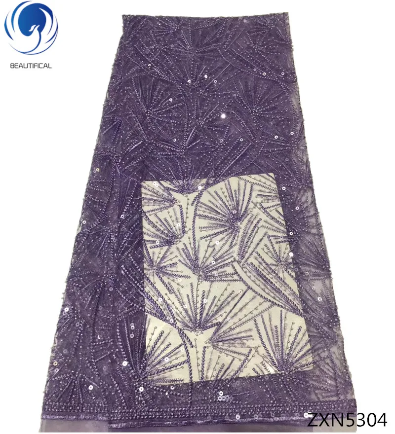 

BEAUTIFICAL heavy sequin lace fabric 5 yards purple sequin lace fabric sequin 3d flower african nigerians lace fabric 2018 ZXN53