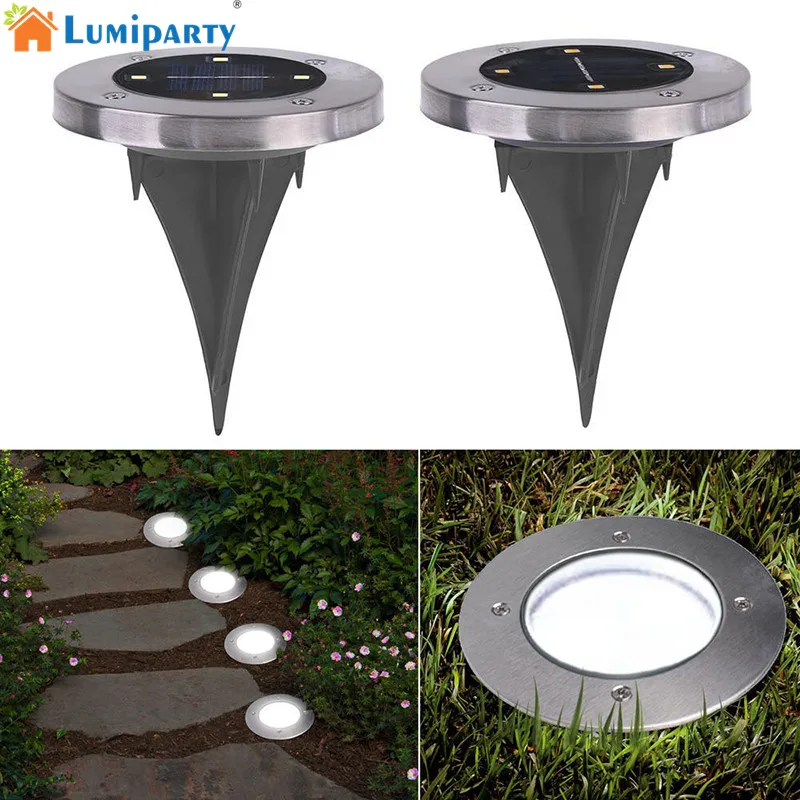 

Adeeing Solar Powered Underground lighting Lamp 4 LED Light Spots Outdoor Waterproof Buried Light for Home Garden Decoration