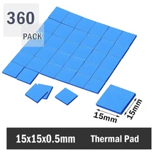 360 pieces 15x15x0.5mm Thermal Pad Heatsink Cooling GPU CPU SMD Conductive Silicone Pad 360 pieces 15x15x0.5mm Thermal Pad Heatsink Cooling GPU CPU SMD Conductive Silicone Pad
