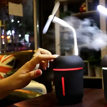 

1PC Multi-Functional Stylish Design Cooling Fan Night Light USB Humidifier Use Portable Office Desktop Household Merchandises