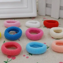 100 шт./компл. веревка для волос круглое полотенце эластичные повязки для волос Головные уборы Chidren хлопок хвост зажим для волос аксессуары