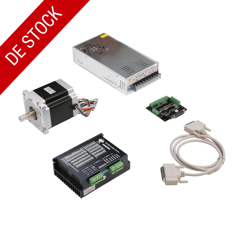 

EU FREE Ship!1Axis Nema34 Stepper Motor 1232OZ-IN,5.6A 4wires 34HS1456 DM860A Driver controller 256Micstep CNC KITS MILL Router