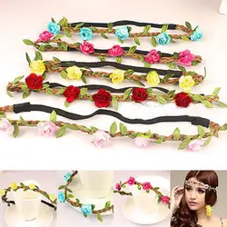 Новый летний Boho Стиль с цветочным принтом Для женщин Hairband повязка для свадебной вечеринки