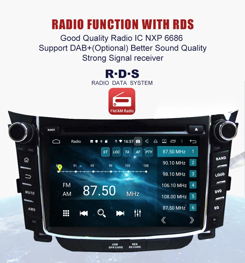 Perfect 2 din Android 9.0 Octa Core For Hyundai I30 Car DVD GPS Navigation System With Radio Stereo Bluetooth Mirror Link KANOR 3