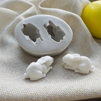 

3d Cute Rabbit Fondant Molds for Cake Decorations Soap Mould Candle Molds Baking Chocolate Resin Clay Moulds Silicone PRZY