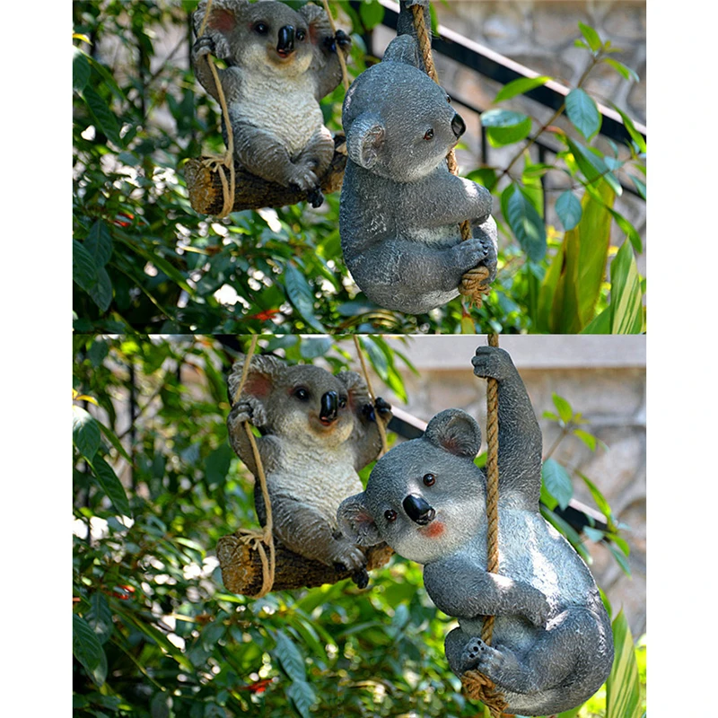 Смола моделирование реалистичные размахивая коала для дом садоводства патио офис школы парк выставочный зал украшения