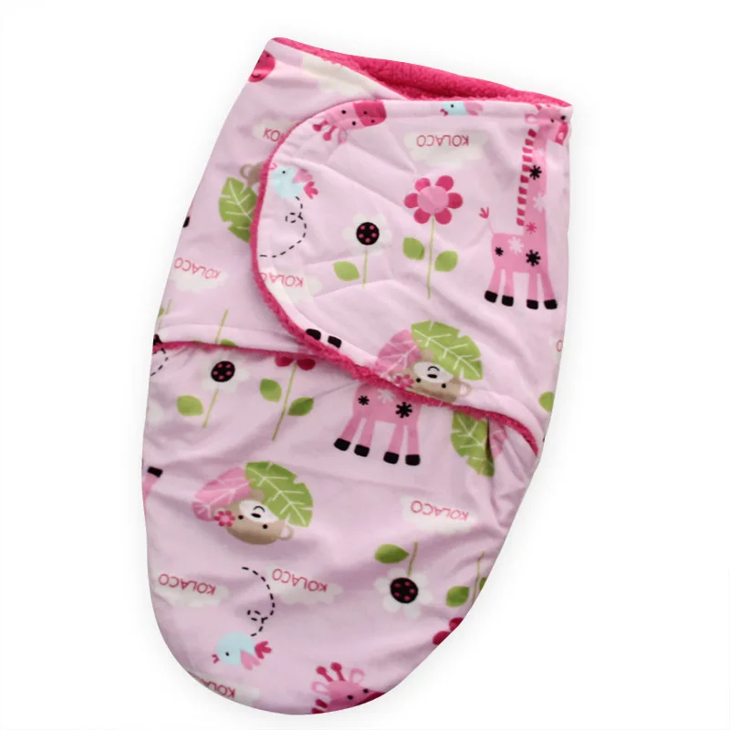 Зимний теплый двухслойный плотный флис для младенцев, пеленка, мягкий плюшевый конверт, одеяло для новорожденных Пеленка, спальный мешок - Цвет: H