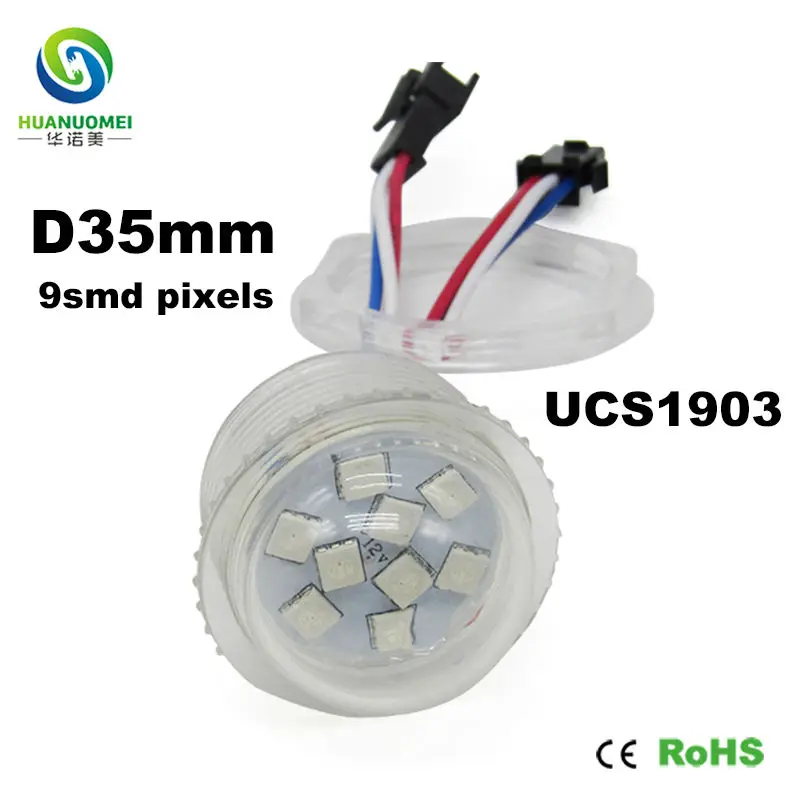 Адресный 35 мм 9 светодиодов s SMD 5050 водонепроницаемый rgb smd СВЕТОДИОДНЫЙ пиксельный
