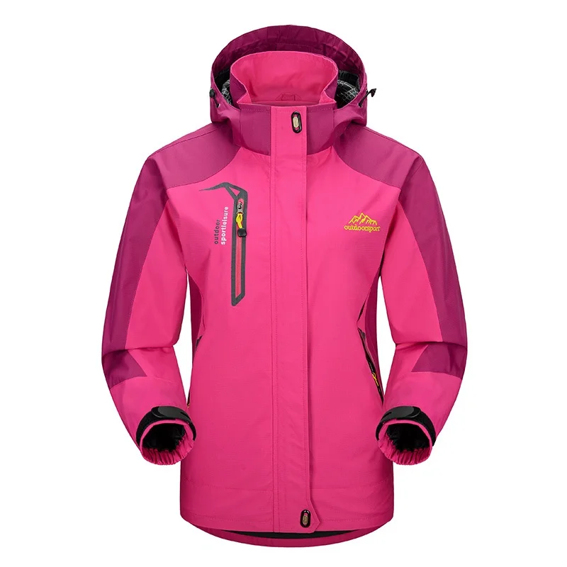 Демисезонный Водонепроницаемый ветрозащитный повседневная куртка Для женщин верхняя одежда пальто с капюшоном ветровка дышащий Туризм Mountain куртки женские