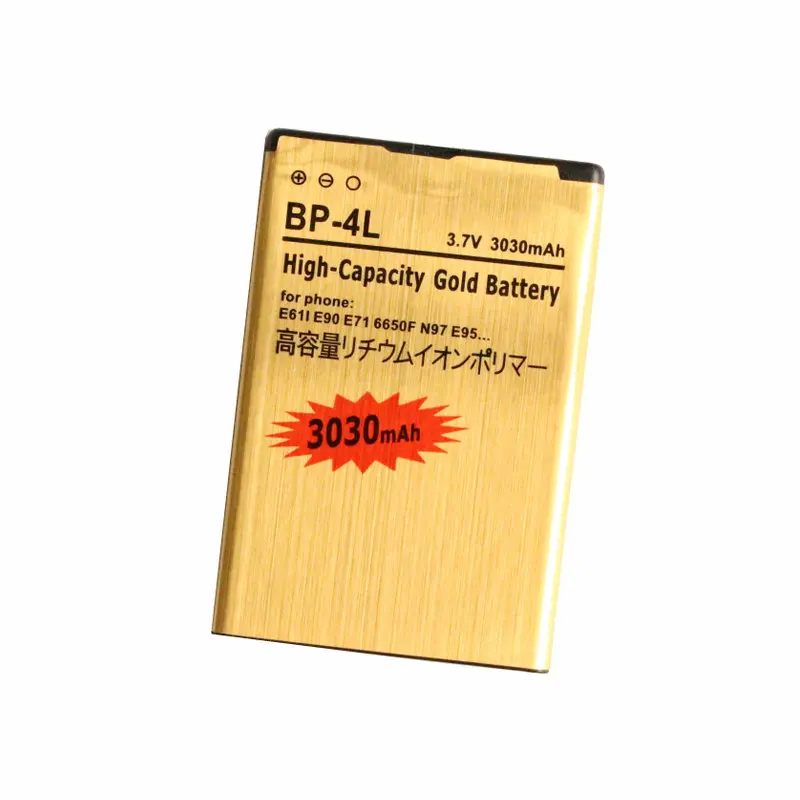 Ciszean 1X3030mAh BP 4L Золотой Сменный аккумулятор для Nokia E61i E90 6650/F/T E63 E71/X E72 E73 N97 E95 6790 E52 E55