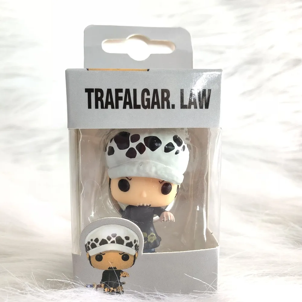 FUNKO POP Japanese Anime One Piece LUFFY TRAFALGAR.LAW keychain pvc action figure model toys for children gift with Retail Box 