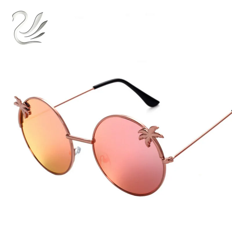 UANLOE Fashion Hawaii Tropical Style Round Sunglasses Women Beach