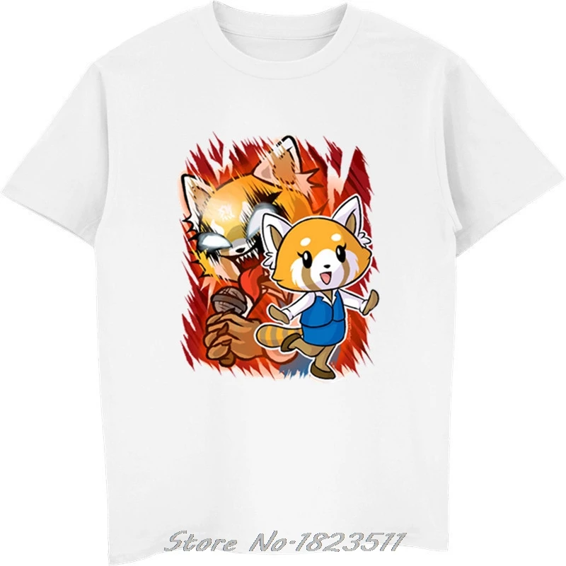 Летняя новая забавная футболка Aggretsuko Мужская модная с рисунком Красной панды