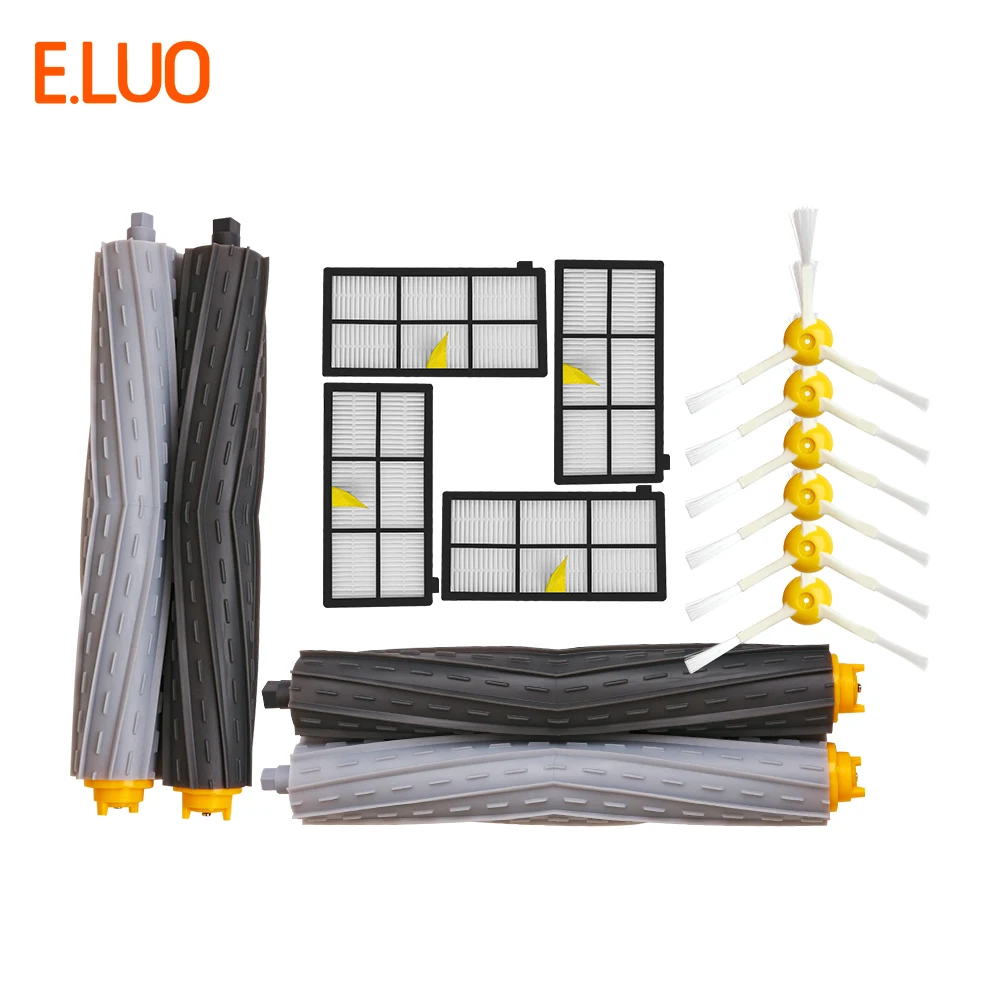 

E.LUO Tangle-Free Debris Extractor Brush, Side Brush,Hepa Filters for Vacuum Cleaners iRobot Roomba 800 870 880 900 980 Series