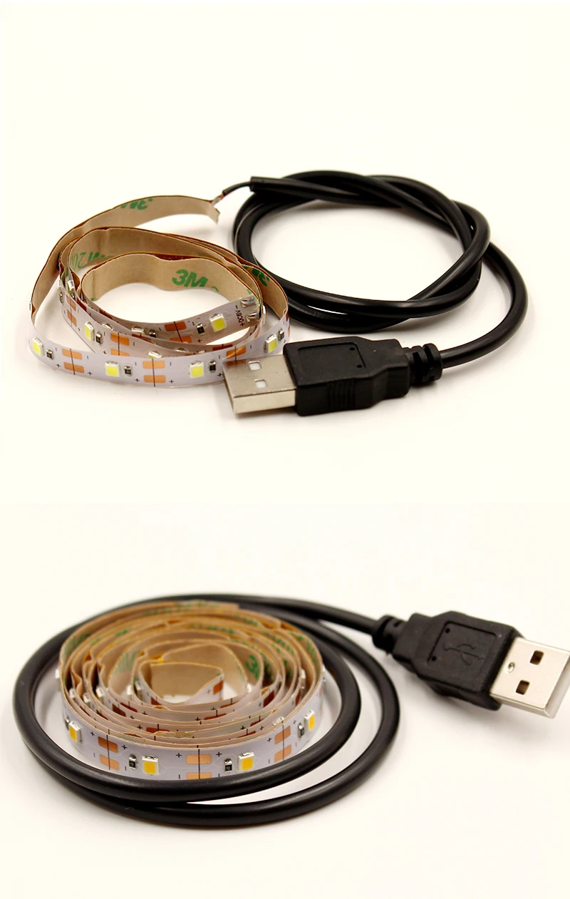 usb led strip 5v rgb waem white white 0.5m 1m 2m 3m 5m Flexible led light ribbon diode tape backlight television TV lights